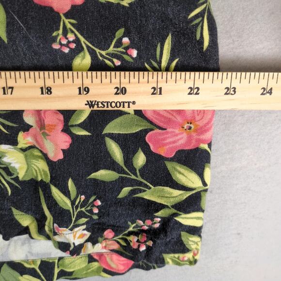 Analogy Black Tropical Button Up Rayon Shirt Women's Plus 1X Short Sleeve Casual - Picture 7 of 10